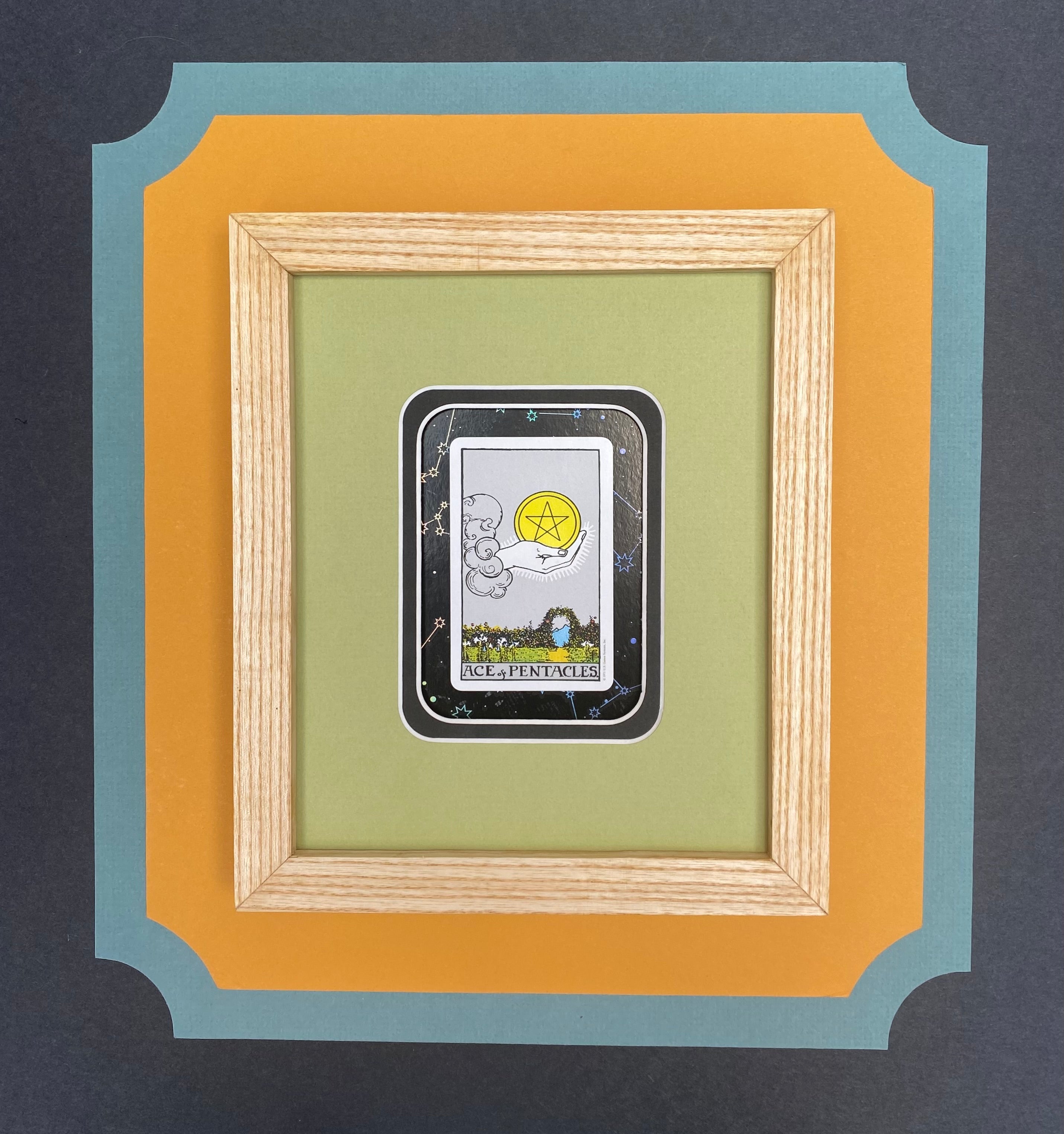ACE OF PENTACLES - Framed Tarot Card
