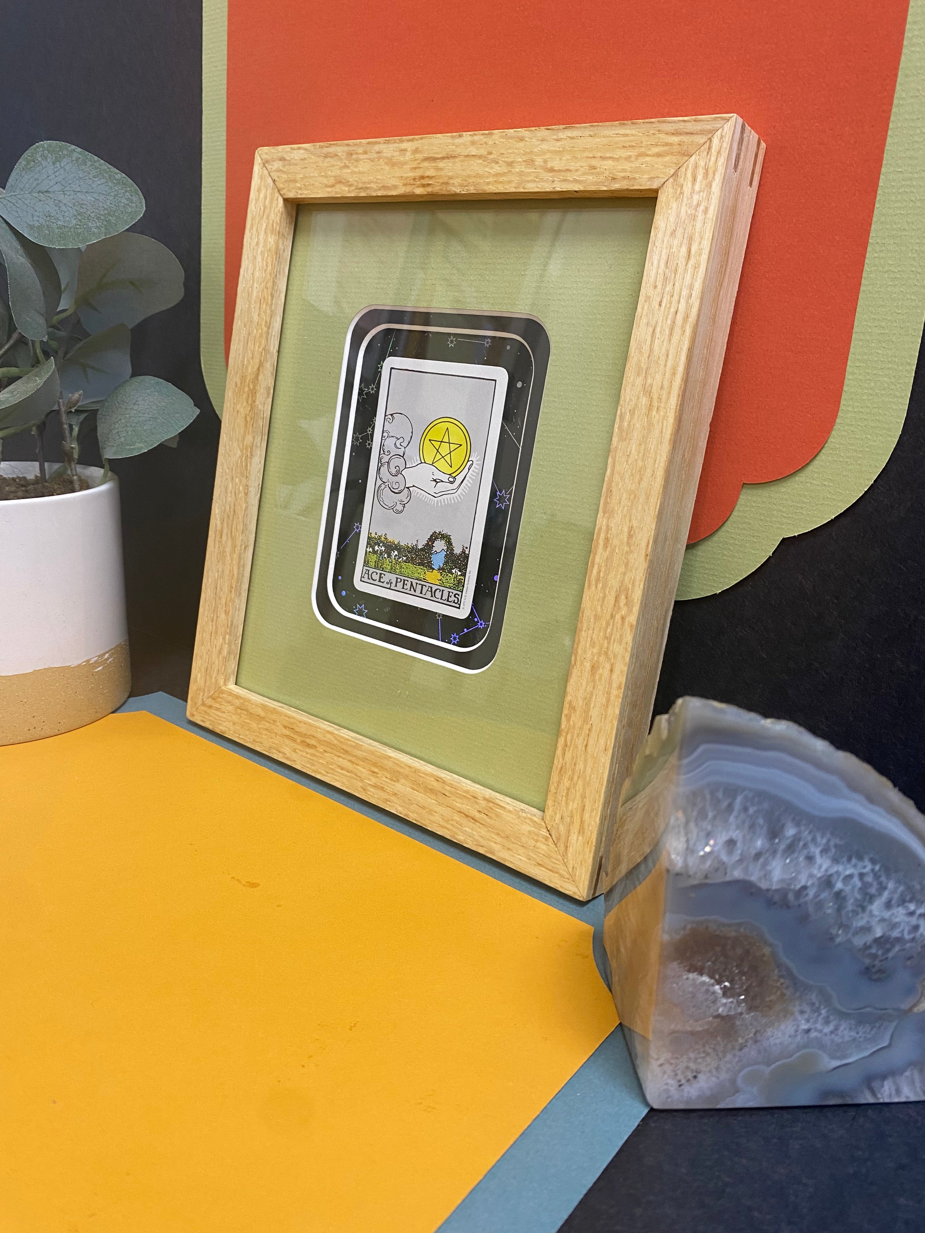 ACE OF PENTACLES - Framed Tarot Card