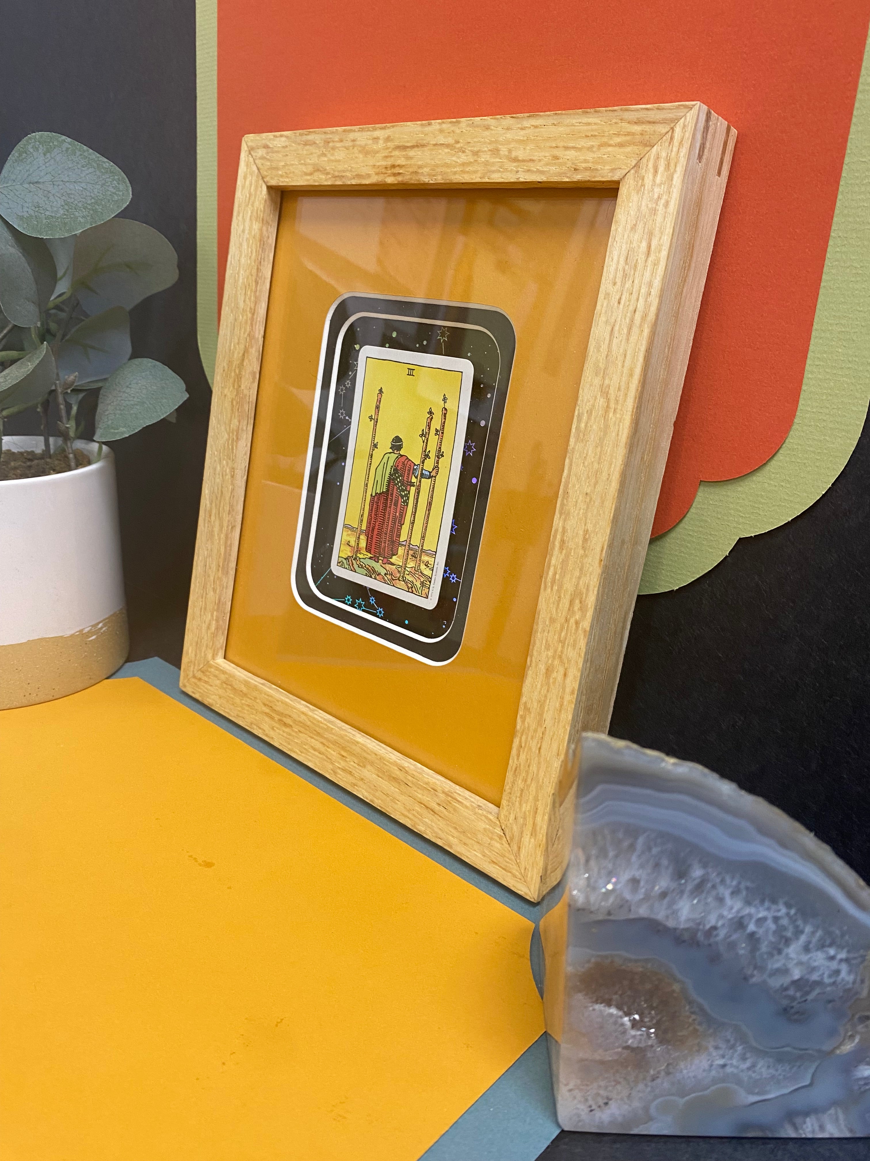 THREE OF WANDS - Framed Tarot Card